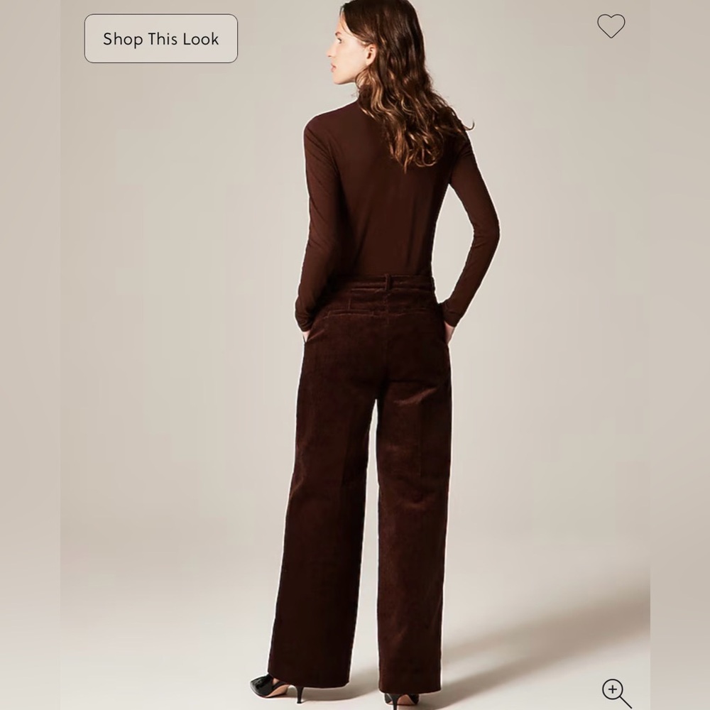J.Crew Wide Leg Trousers in Stretchy Cordoruy. Brown‎ Pants. Size 4. NWT - Picture 10 of 11